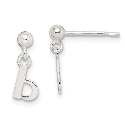 Sterlingsilber Poliert B Hängend Ohrstecker