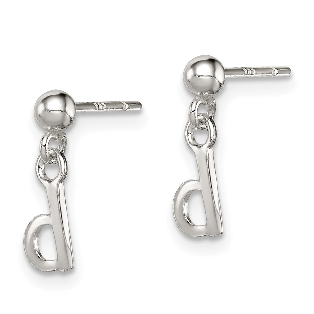 Sterlingsilber Poliert D Hängend Ohrstecker