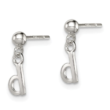 Sterlingsilber Poliert D Hängend Ohrstecker