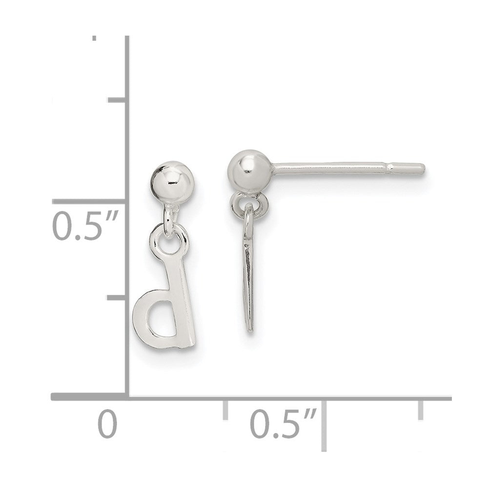 Sterlingsilber Poliert D Hängend Ohrstecker