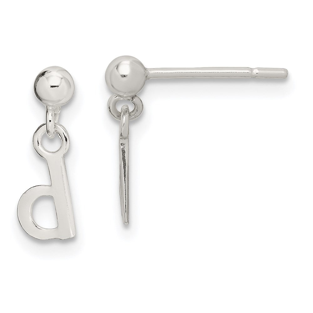 Sterlingsilber Poliert D Hängend Ohrstecker