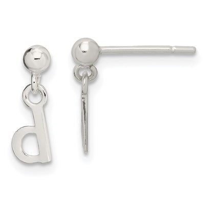 Sterlingsilber Poliert D Hängend Ohrstecker
