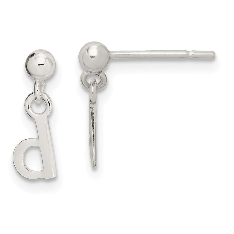 Sterlingsilber Poliert D Hängend Ohrstecker