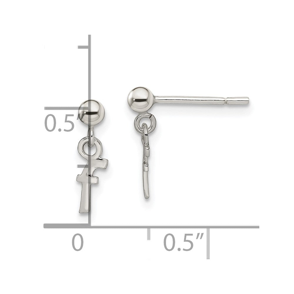 Sterlingsilber Poliert F Hängend Ohrstecker