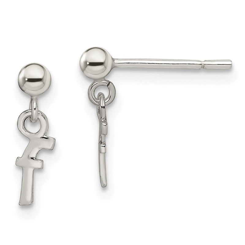 Sterlingsilber Poliert F Hängend Ohrstecker