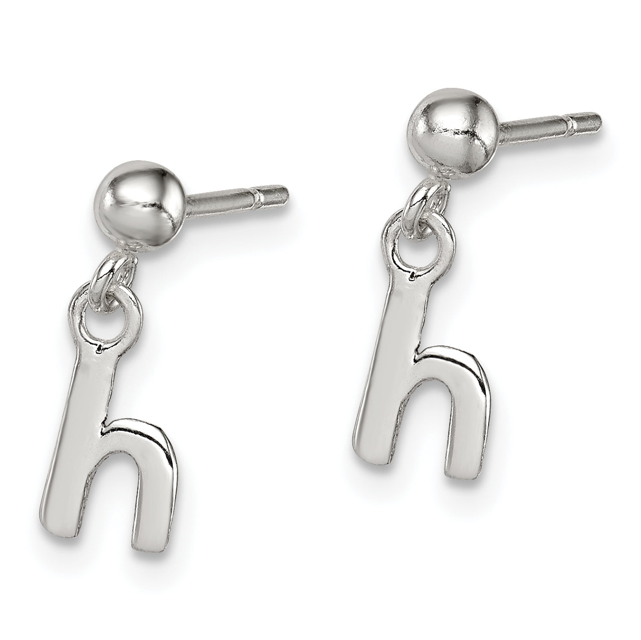 Sterlingsilber Poliert H Hängend Ohrstecker