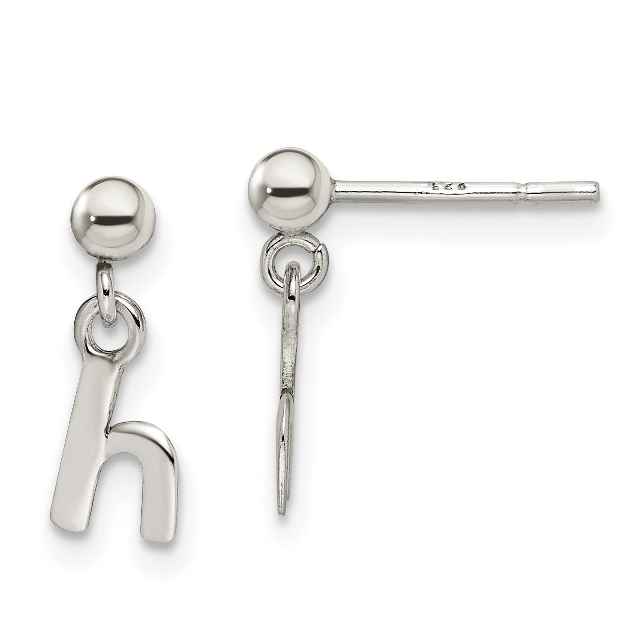 Sterlingsilber Poliert H Hängend Ohrstecker