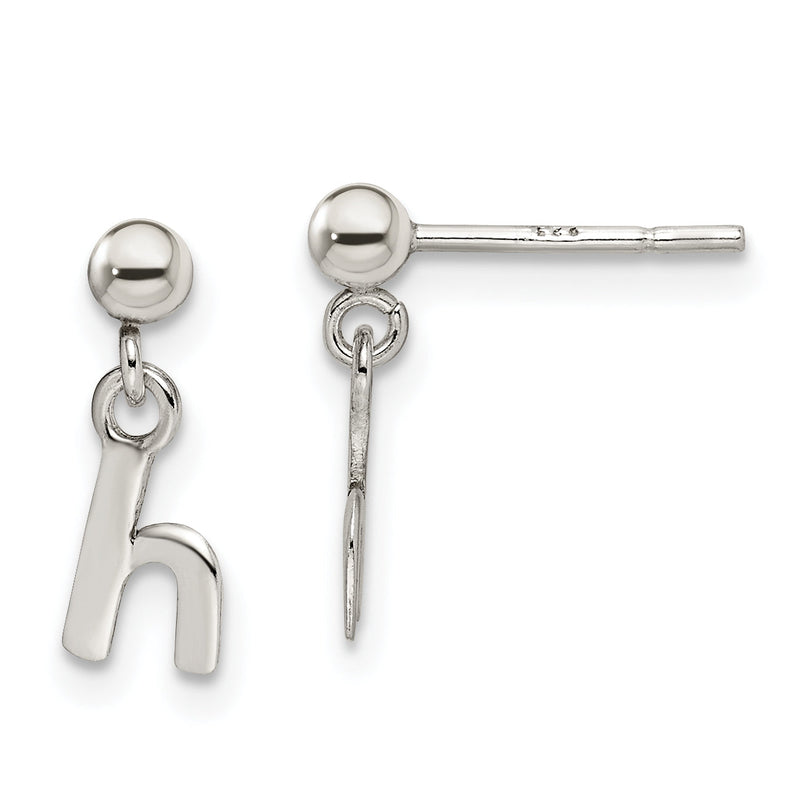 Sterlingsilber Poliert H Hängend Ohrstecker