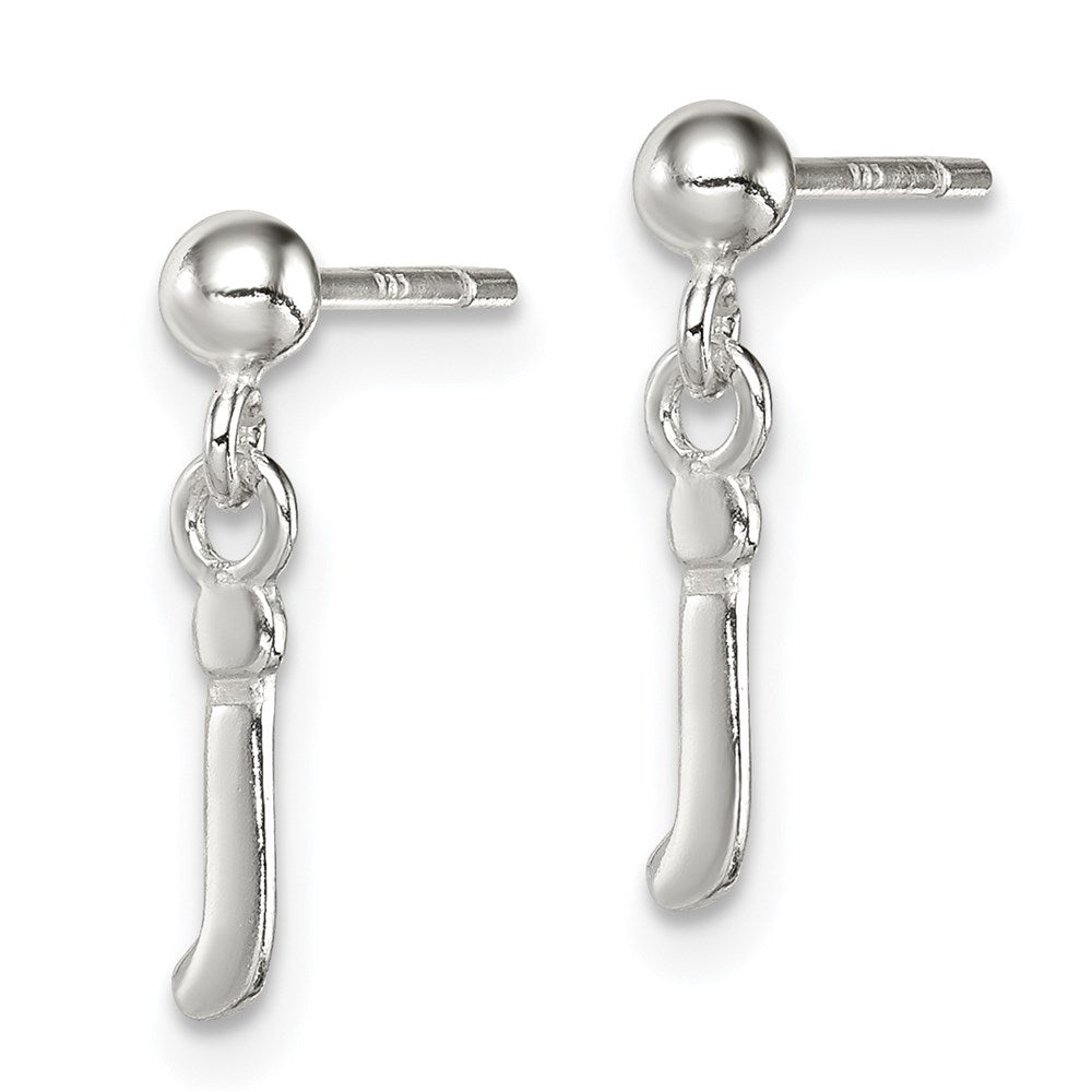 Sterlingsilber Poliert J Hängend Ohrstecker