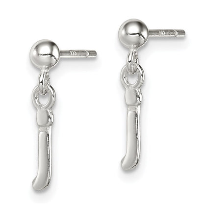 Sterlingsilber Poliert J Hängend Ohrstecker