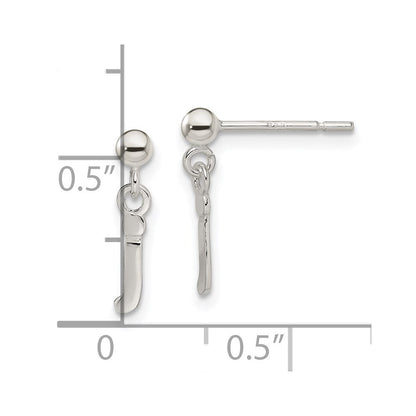 Sterlingsilber Poliert J Hängend Ohrstecker