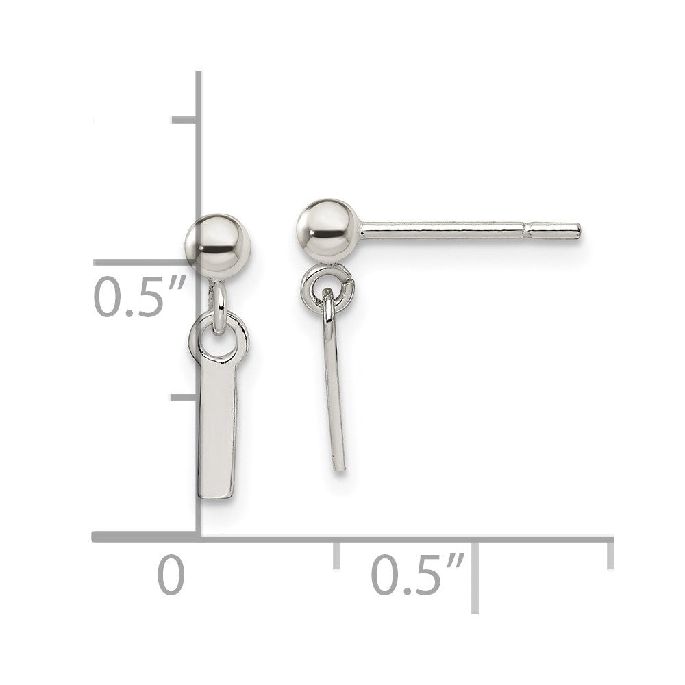 Sterlingsilber Poliert L Hängend Ohrstecker