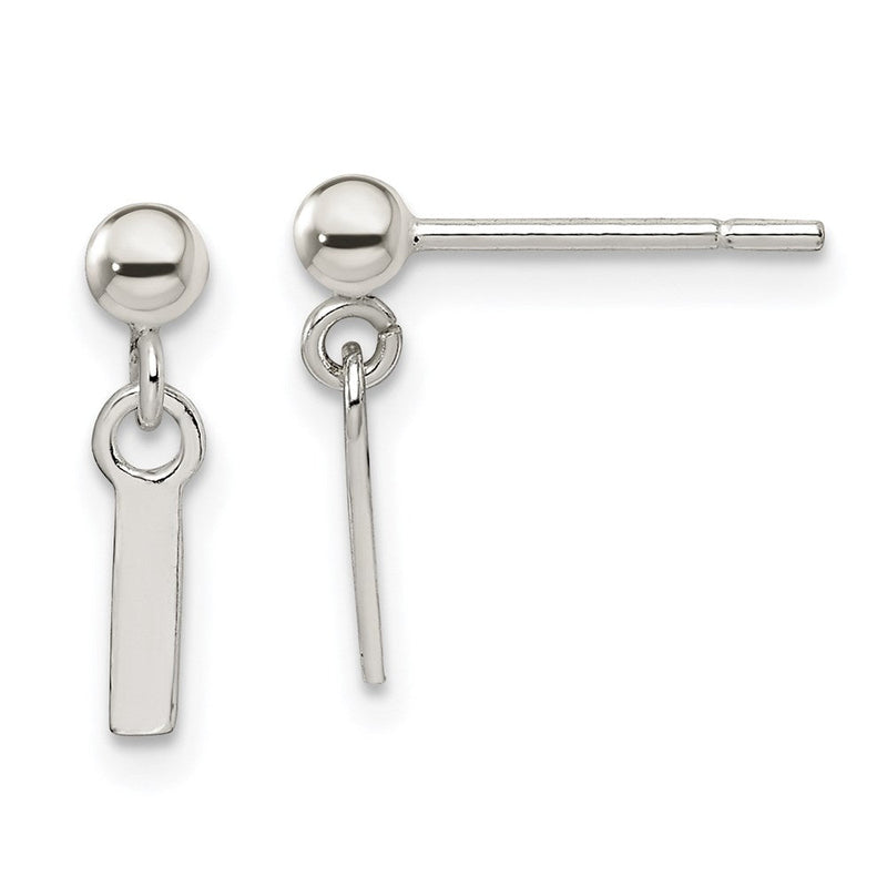 Sterlingsilber Poliert L Hängend Ohrstecker