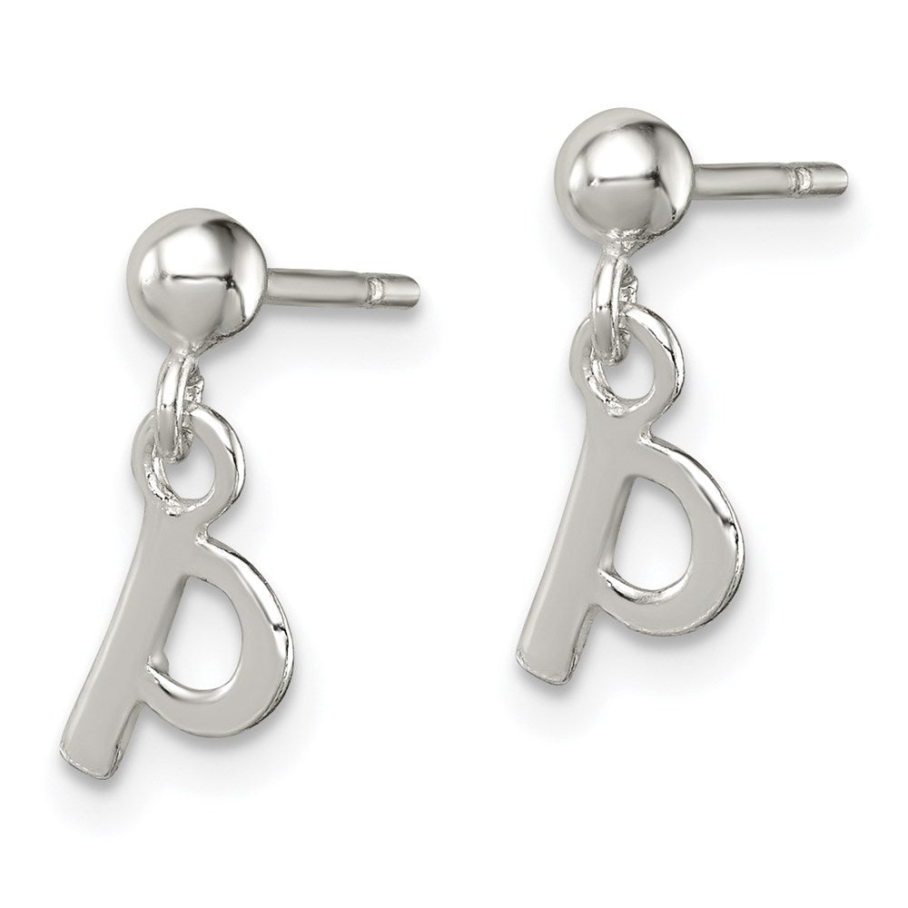 Sterlingsilber Poliert P Hängend Ohrstecker