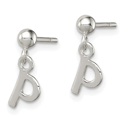 Sterlingsilber Poliert P Hängend Ohrstecker