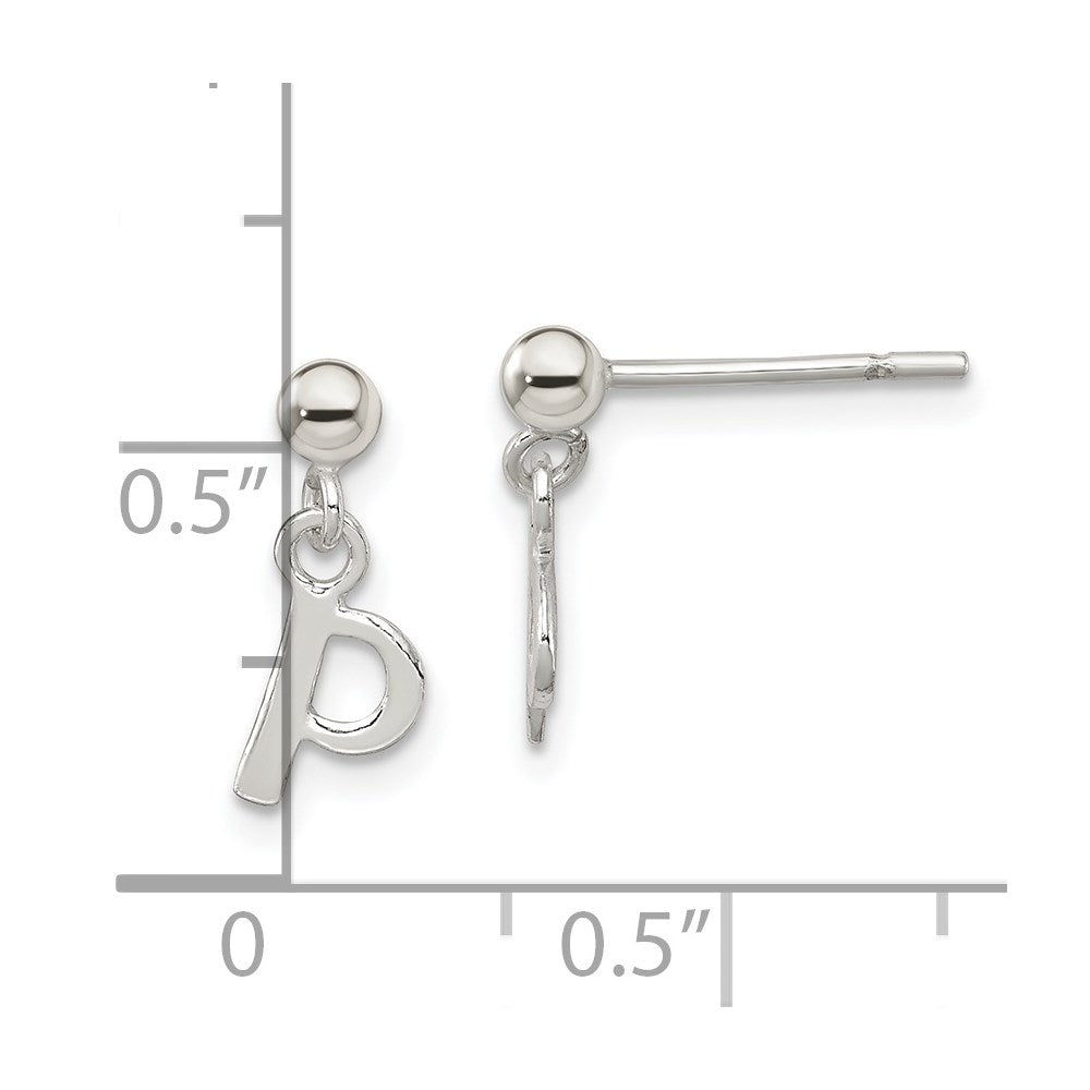 Sterlingsilber Poliert P Hängend Ohrstecker