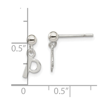 Sterlingsilber Poliert P Hängend Ohrstecker