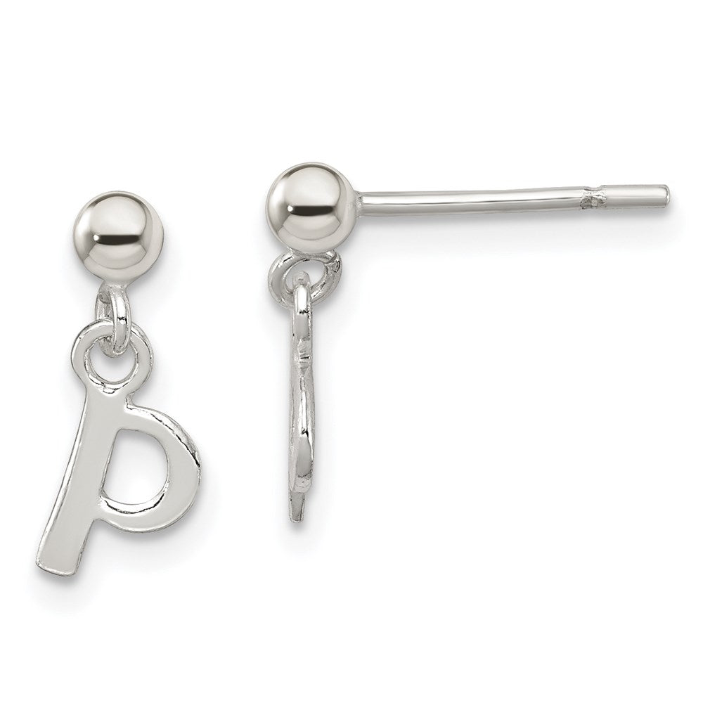 Sterlingsilber Poliert P Hängend Ohrstecker