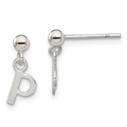 Sterlingsilber Poliert P Hängend Ohrstecker