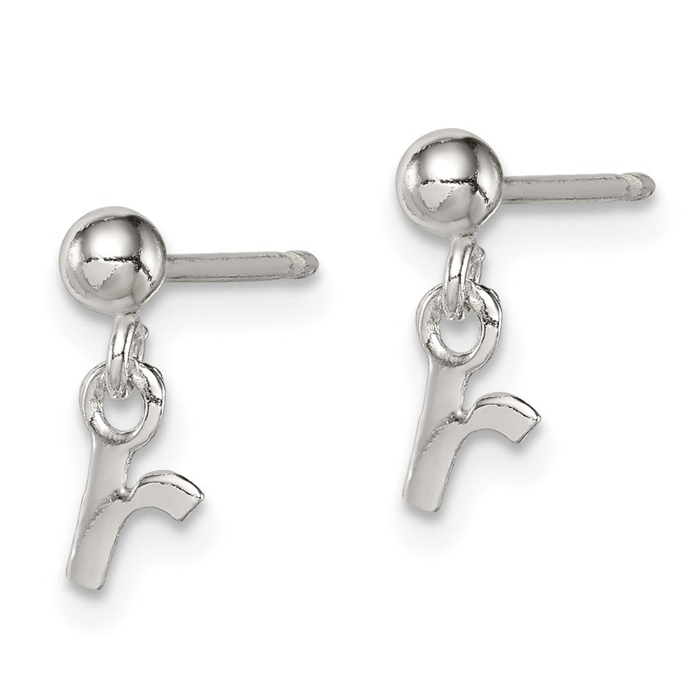 Sterlingsilber Poliert R Hängend Ohrstecker