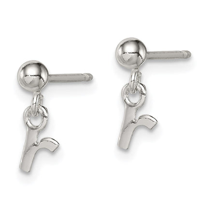 Sterlingsilber Poliert R Hängend Ohrstecker