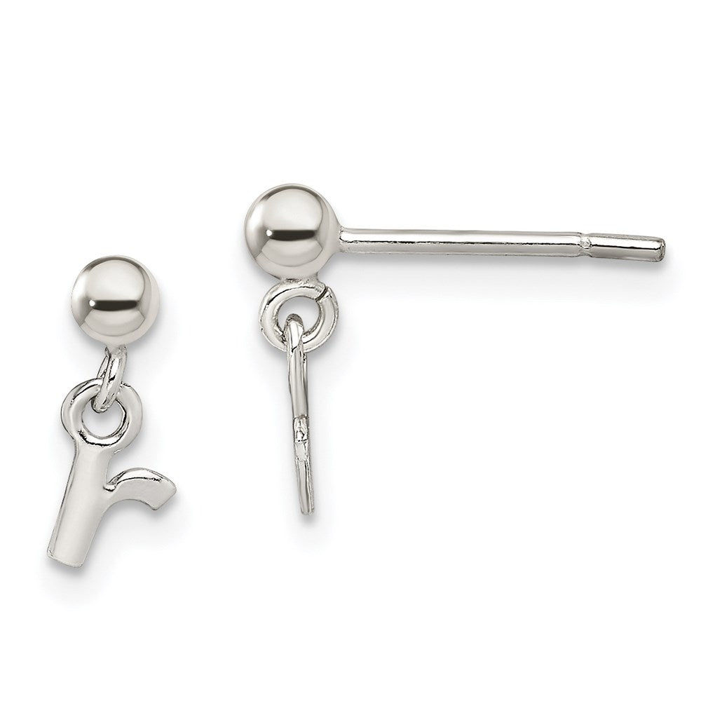 Sterlingsilber Poliert R Hängend Ohrstecker