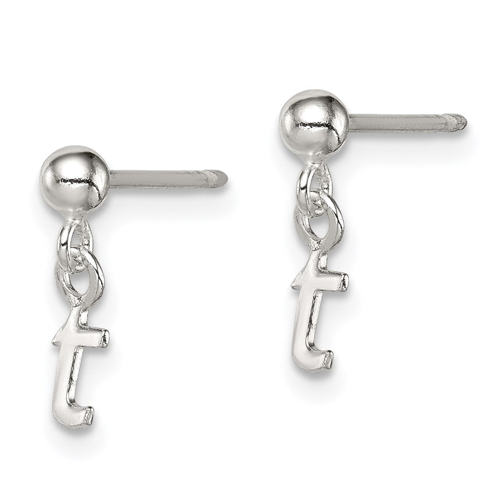 Sterlingsilber Poliert T Hängend Ohrstecker
