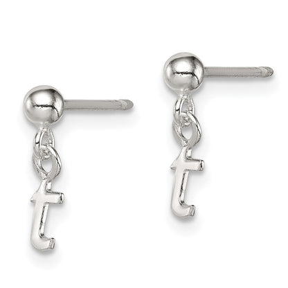 Sterlingsilber Poliert T Hängend Ohrstecker
