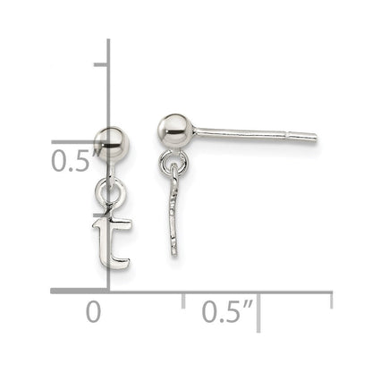 Sterlingsilber Poliert T Hängend Ohrstecker