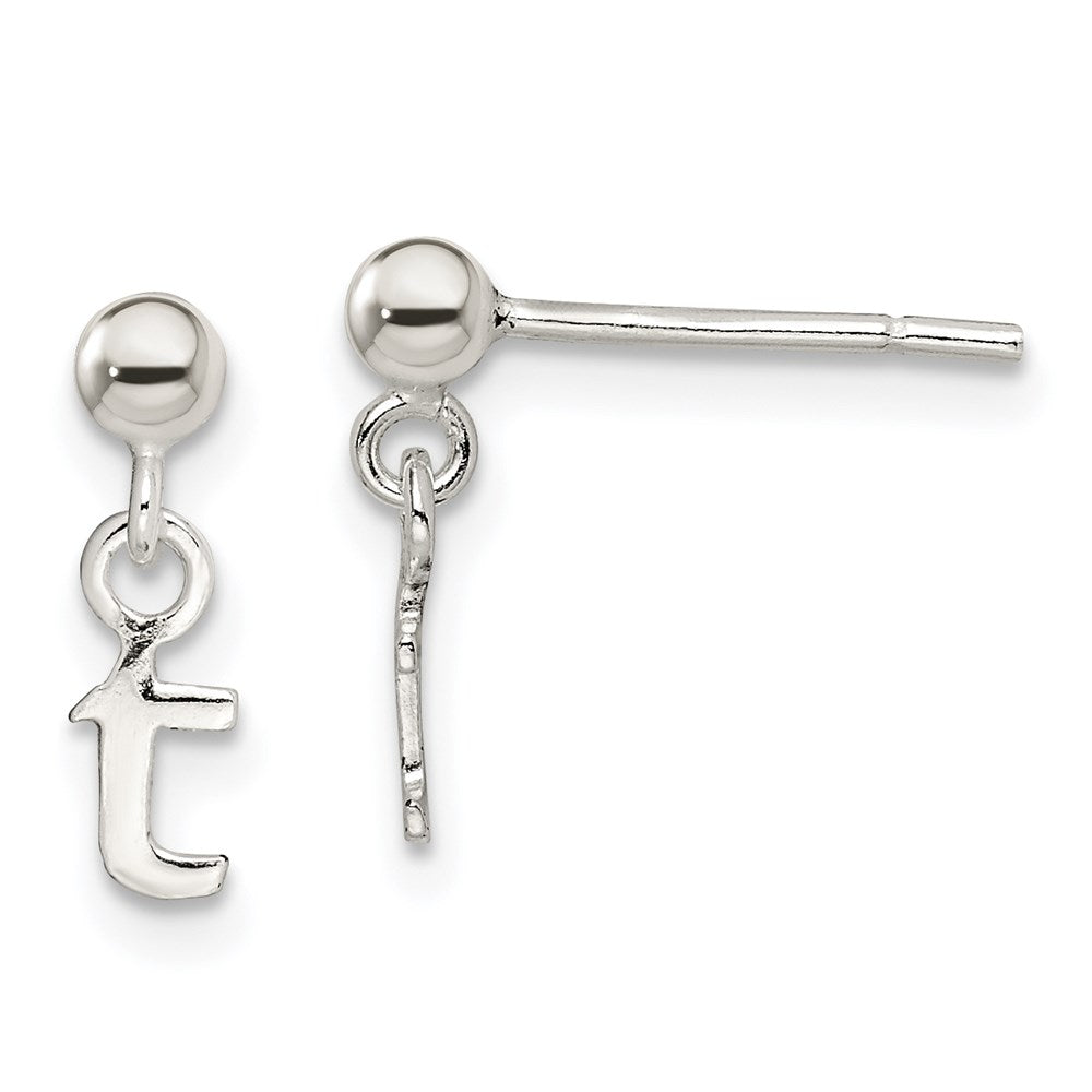 Sterlingsilber Poliert T Hängend Ohrstecker