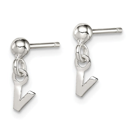 Sterlingsilber Poliert V Hängend Ohrstecker