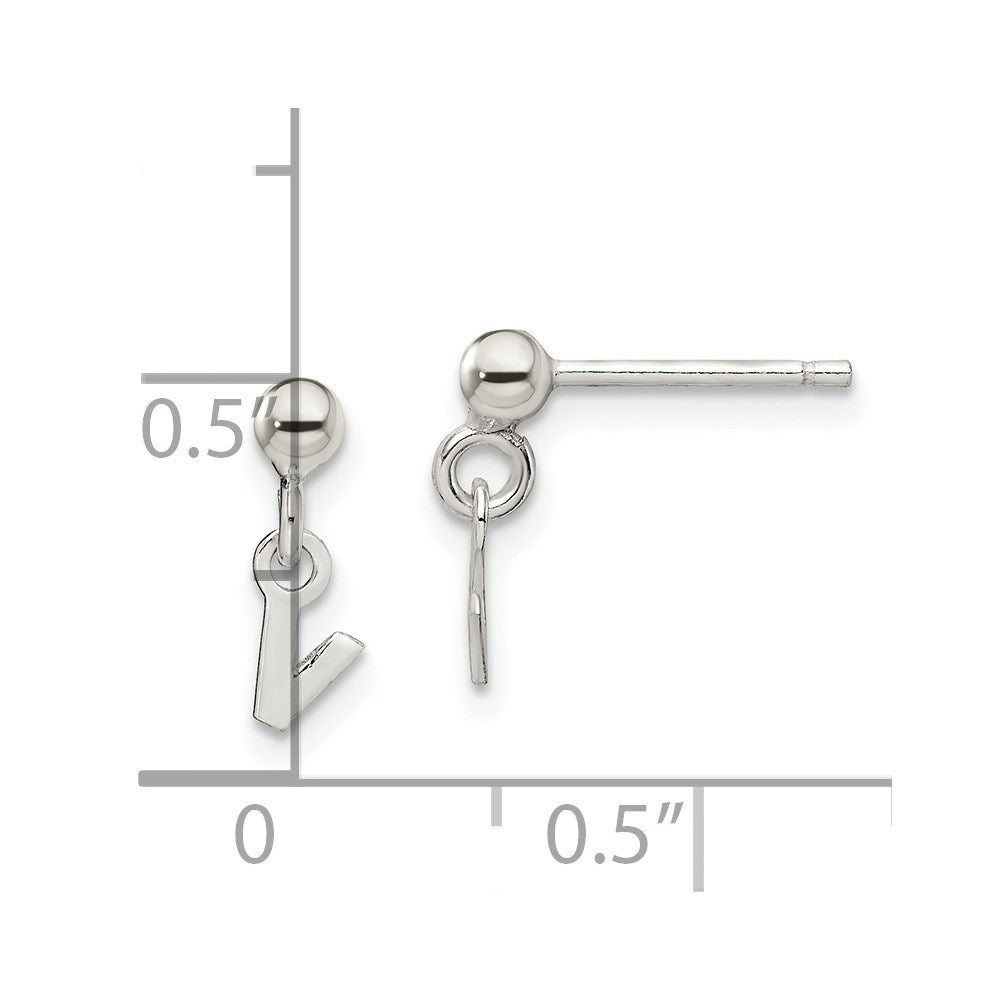 Sterlingsilber Poliert V Hängend Ohrstecker