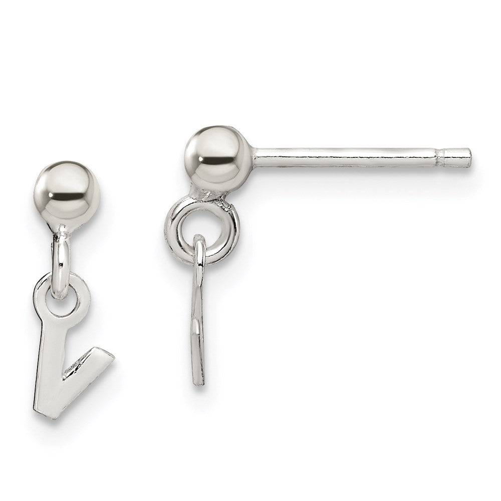 Sterlingsilber Poliert V Hängend Ohrstecker