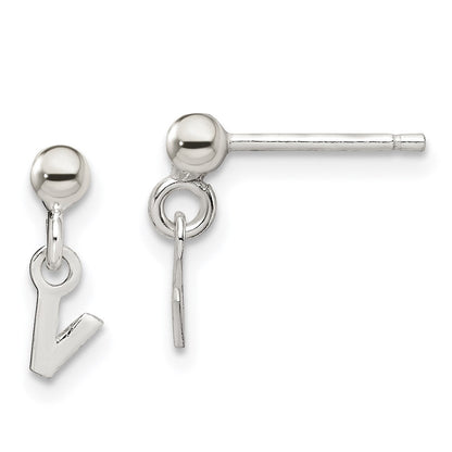 Sterlingsilber Poliert V Hängend Ohrstecker