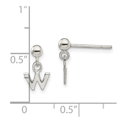 Sterlingsilber Poliert W Hängend Ohrstecker