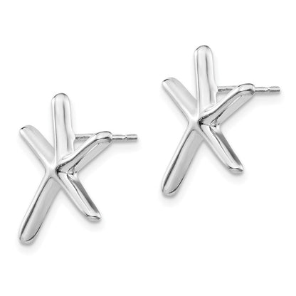 Sterlingsilber Rhodiniert Seestern Ohrstecker