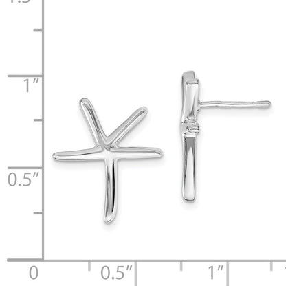 Sterlingsilber Rhodiniert Seestern Ohrstecker
