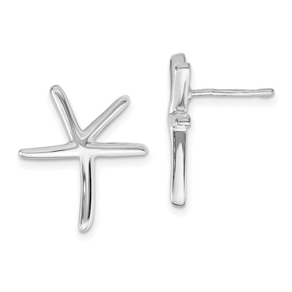 Sterlingsilber Rhodiniert Seestern Ohrstecker