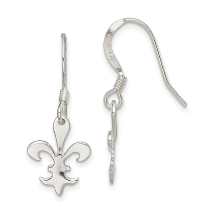 Sterlingsilber Poliert Fleur De Lis Ohrhänger