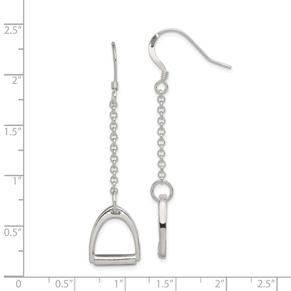 Sterlingsilber Poliert Pferd Stirrup Ohrhänger