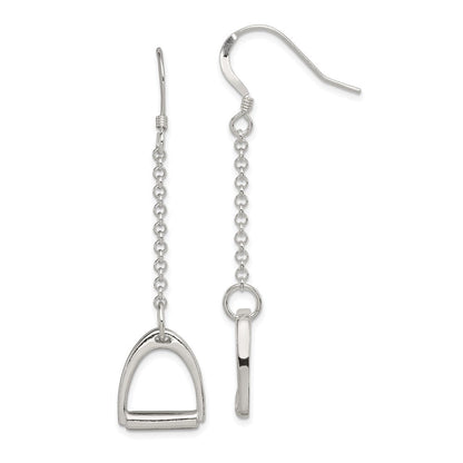 Sterlingsilber Poliert Pferd Stirrup Ohrhänger