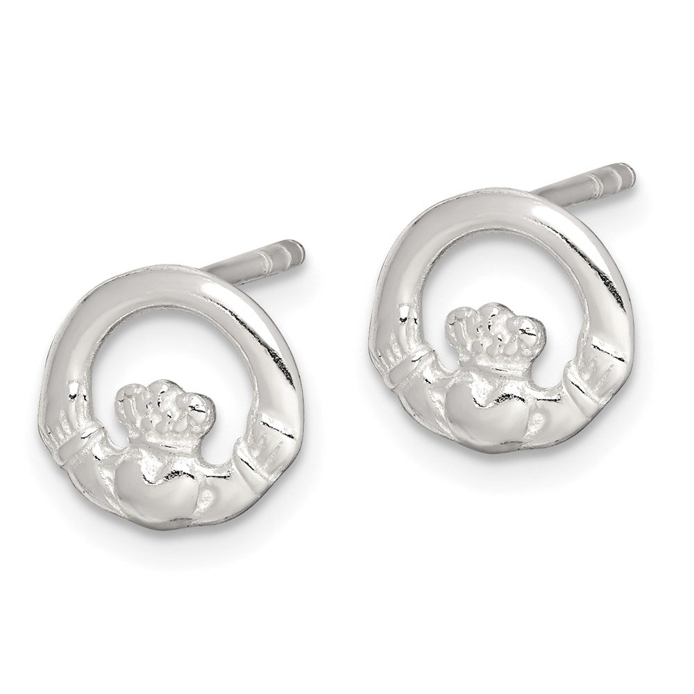 Sterlingsilber Poliert Claddagh Ohrstecker