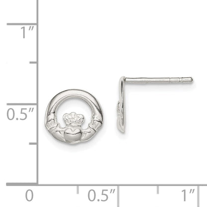 Sterlingsilber Poliert Claddagh Ohrstecker