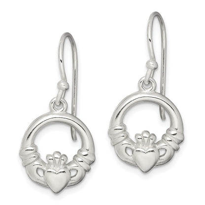 Sterlingsilber Poliert Claddagh Ohrhänger