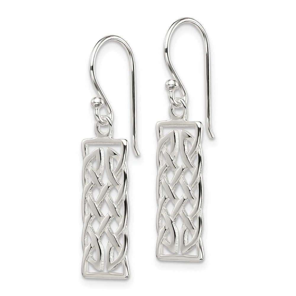 Sterlingsilber Poliert Rectangular Ohrhänger