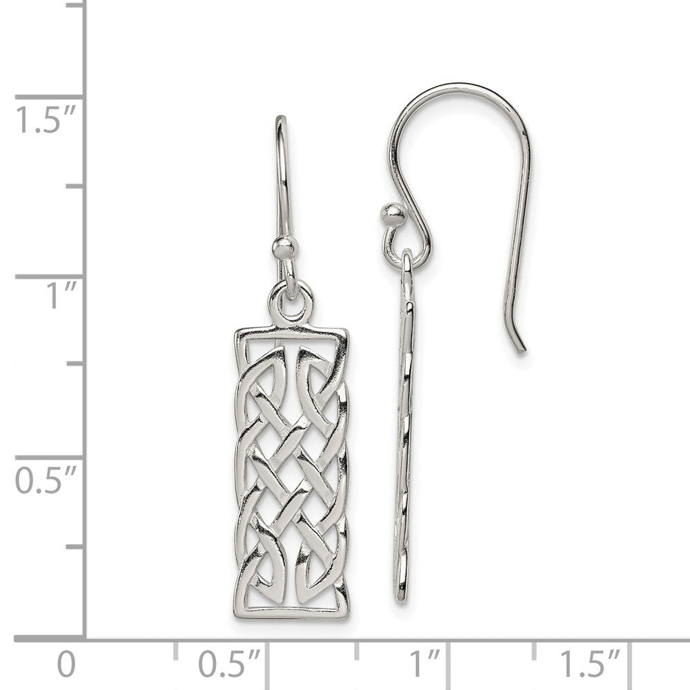 Sterlingsilber Poliert Rectangular Ohrhänger