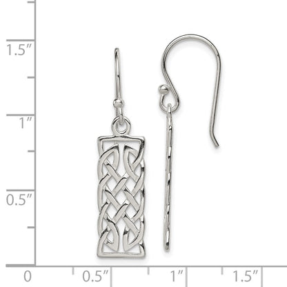 Sterlingsilber Poliert Rectangular Ohrhänger