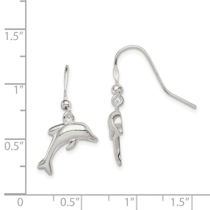 Sterlingsilber Poliert Delfin Ohrhänger