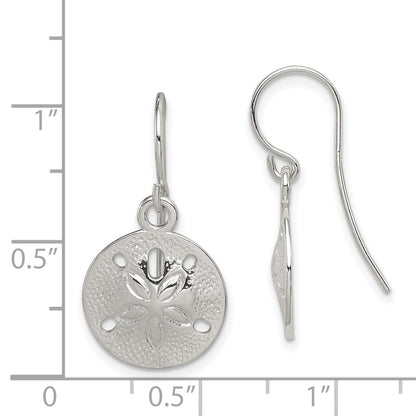 Sterlingsilber Poliert und Strukturiert Sand Dollar Ohrhänger