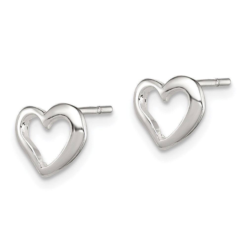 Sterlingsilber Poliert Herz Ohrstecker